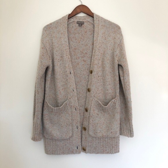 Point Sur Cardigan Womens Size XXS Beige Orange Oversized Knit Donegal Academia - Picture 7 of 11